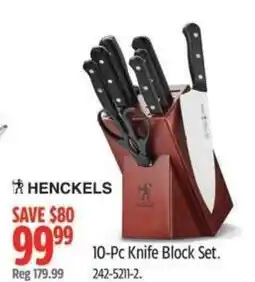 Canadian Tire HENCKELS 10-Pc Knife Block Set offer