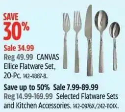 Canadian Tire CANVAS Ellice Flatware Set and kitchen accessories offer