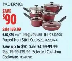 Canadian Tire PADERNO 11-Pc Classic Forged Non-Stick Cookset offer