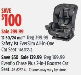 Canadian Tire Safety 1st EverSlim All-in-One Car Seat offer