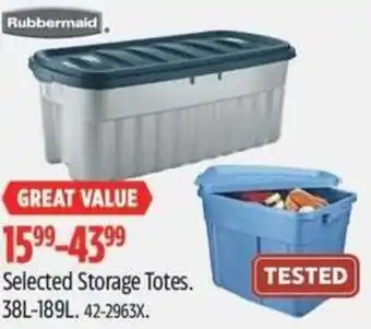 Canadian Tire Selected Storage Totes offer
