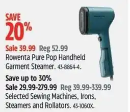Canadian Tire Rowenta Pure Pop Handheld Garment Steamer offer