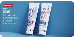 Walmart Sensodyne Clinical Repair or White toothpaste offer
