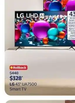 Walmart LG 43 UA7500 Smart TV offer