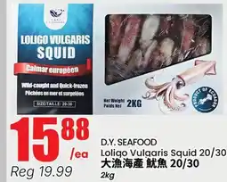 Btrust Supermarket D.Y. SEAFOOD Loligo Vulgaris Squid 20/30 offer