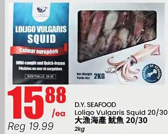 Btrust Supermarket D.Y. SEAFOOD Loligo Vulgaris Squid 20/30 offer