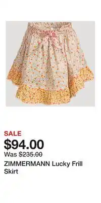 Holt Renfrew ZIMMERMANN Lucky Frill Skirt offer