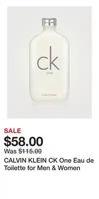 Holt Renfrew CALVIN KLEIN CK One Eau de Toilette for Men & Women offer