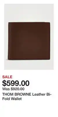 Holt Renfrew THOM BROWNE Leather Bi-Fold Wallet offer