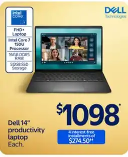 Walmart Dell 14 productivity laptop offer