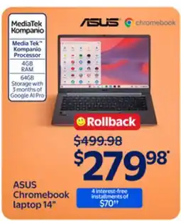 Walmart ASUS Chromebook laptop 14 offer