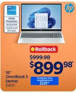 Walmart 16 OmniBook 5 laptop offer