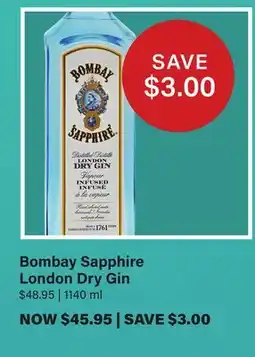 LCBO Bombay Sapphire London Dry Gin offer