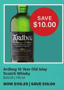 LCBO Ardbeg 10 Year Old Islay Scotch Whisky offer