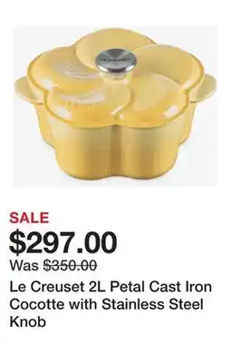 TSC Stores Le Creuset 2L Petal Cast Iron Cocotte with Stainless Steel Knob offer