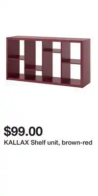 IKEA KALLAX Shelf unit, brown-red offer