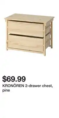 IKEA KRONÖREN 2-drawer chest, pine offer