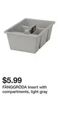 IKEA FÅNGGRÖDA Insert with compartments, light gray offer