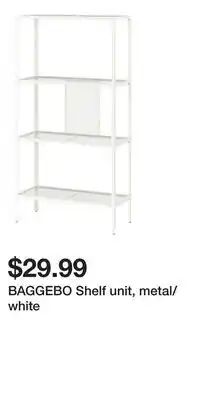 IKEA BAGGEBO Shelf unit, metal/white offer
