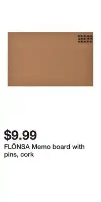 IKEA FLÖNSA Memo board with pins, cork offer