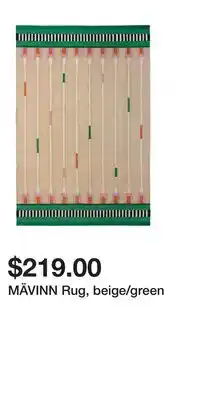 IKEA MÄVINN Rug, beige/green offer
