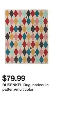 IKEA BUSENKEL Rug, harlequin pattern/multicolor offer