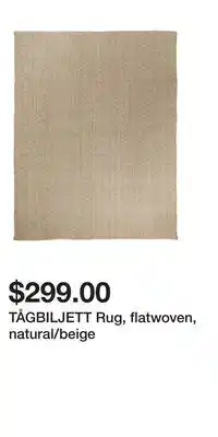 IKEA TÅGBILJETT Rug, flatwoven, natural/beige offer