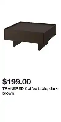 IKEA TRANERED Coffee table, dark brown offer