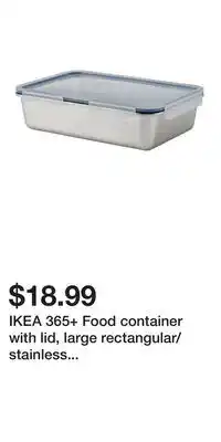 IKEA IKEA 365+ Food container with lid, large rectangular/stainless steel plastic offer