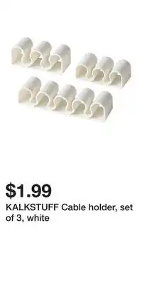 IKEA KALKSTUFF Cable holder, set of 3, white offer