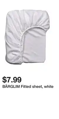 IKEA BÄRGLIM Fitted sheet, white offer