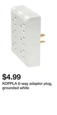 IKEA KOPPLA 6-way adaptor plug, grounded white offer