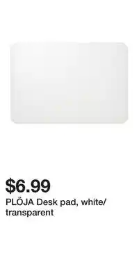 IKEA PLÖJA Desk pad, white/transparent offer
