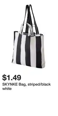 IKEA SKYNKE Bag, striped/black white offer