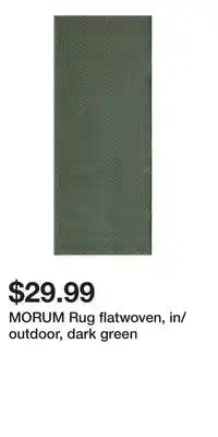 IKEA MORUM Rug flatwoven, in/outdoor, dark green offer