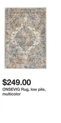 IKEA ONSEVIG Rug, low pile, multicolor offer
