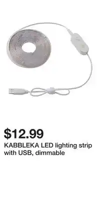 IKEA KABBLEKA LED lighting strip with USB, dimmable offer