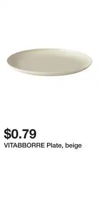 IKEA VITABBORRE Plate, beige offer