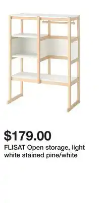 IKEA FLISAT Open storage, light white stained pine/white offer