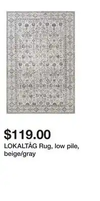 IKEA LOKALTÅG Rug, low pile, beige/gray offer