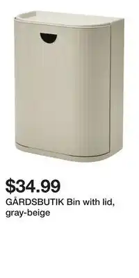 IKEA GÅRDSBUTIK Bin with lid, gray-beige offer