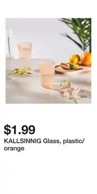 IKEA KALLSINNIG Glass, plastic/orange offer