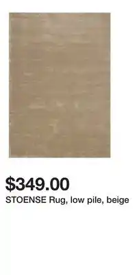 IKEA STOENSE Rug, low pile, beige offer