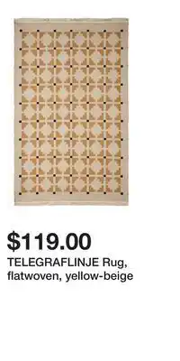 IKEA TELEGRAFLINJE Rug, flatwoven, yellow-beige offer