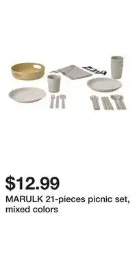 IKEA MARULK 21-pieces picnic set, mixed colors offer