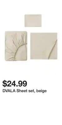 IKEA DVALA Sheet set, beige offer
