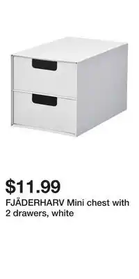IKEA FJÄDERHARV Mini chest with 2 drawers, white offer