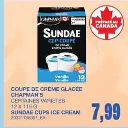 Wholesale Club SUNDAE CUPS ICE CREAM offer