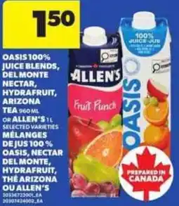 Atlantic Superstore Oasis 100% juice blends offer