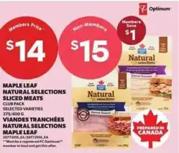 Atlantic Superstore Maple leaf natural selections sliced meats offer